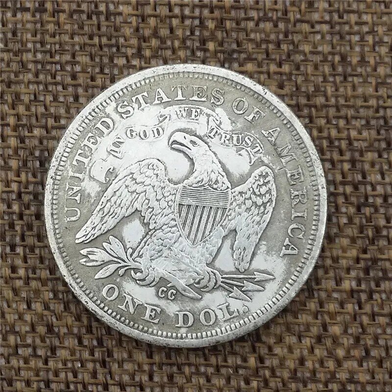 เหรียญสุดหรูหนึ่งดอลลาร์สหรัฐแบบเป็น3D เหรียญที่ระลึกกระเป๋าใส่เหรียญแบบอเมริกันของขวัญที่ระลึกเหรียญที่ระลึกเหรียญนำโชค + ถุงซานตา