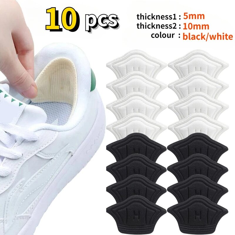 10 pz/set solette per scarpe Patch cuscinetti per tallone per scarpe sportive misura regolabile piedini sottopiede protezione per tallone adesivo posteriore Pad per piedi