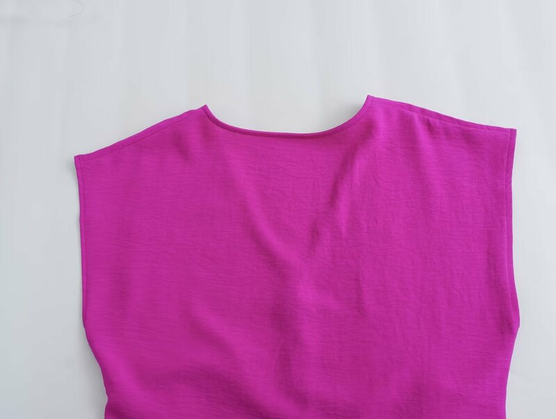 Donne 2024 New Chic Fashion Soft Touch Fold decorativo sag Midi Dress vintageabiti femminili robe Vestidos