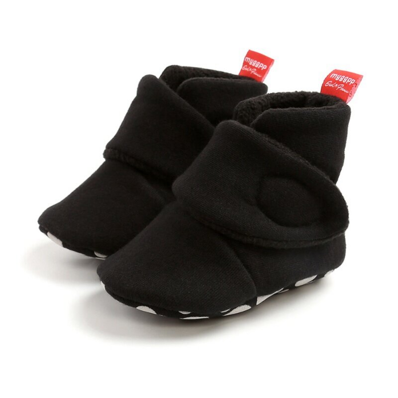 Zapatos de invierno para bebé recién nacido, botas de felpa cálidas para niños pequeños, primeros pasos, suela suave, botines de nieve antideslizantes, zapatos de cuna
