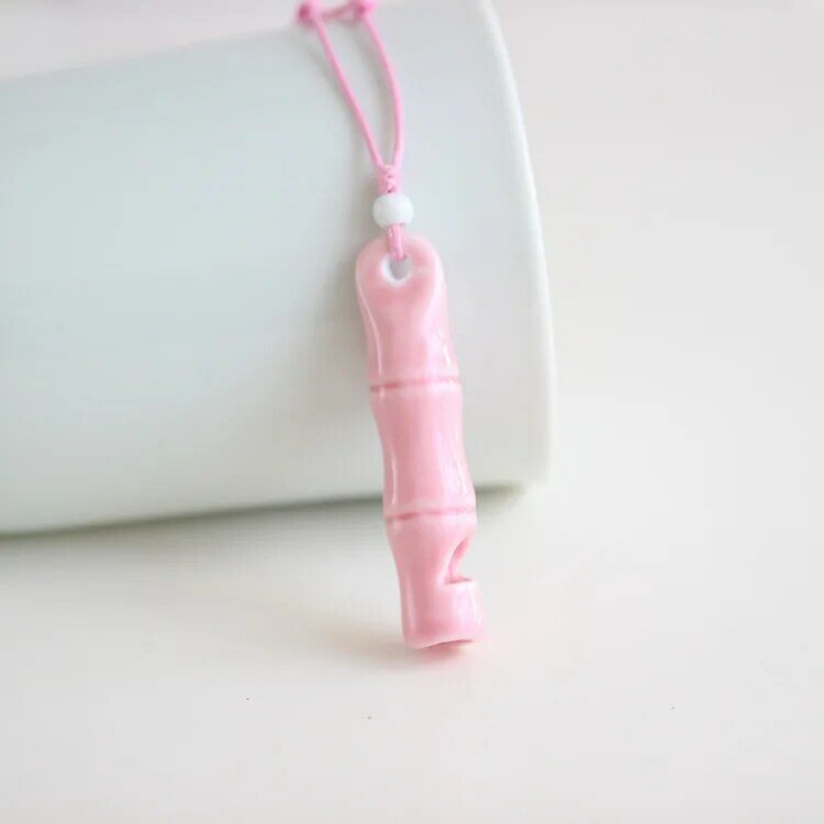 Flower Thousand Bone Ceramic Whistle Necklace Pendant Female Couple Student Kids Gifts
