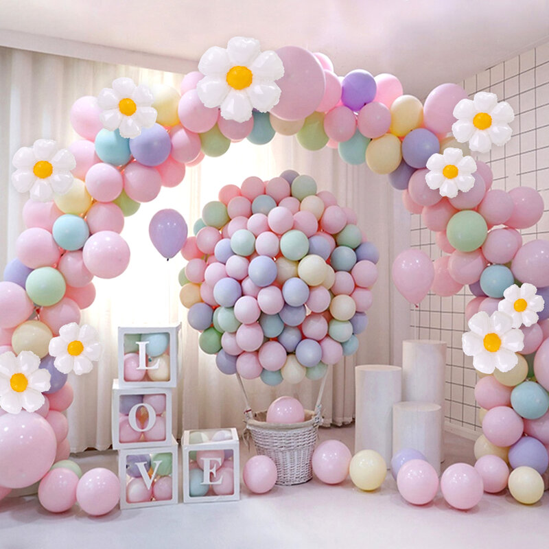 Разноцветные фольгированные воздушные шары в виде цветочной близости с арокой хризантемы для девочек и принцесс, украшение для дня рождения, свадьбы, праздника для будущей мамы