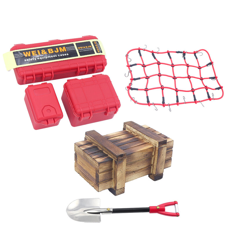Mini herramientas de decoración simuladas, pala de extintor de incendios, conos de tráfico de tambor de aceite para juguetes RC Crawler TRX4 SCX10, 1:10, accesorios