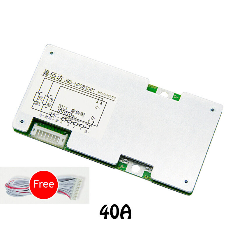 무료 배송 8S 30A 40A 60A Lifepo4 리튬 철 인산염 배터리 보호 보드 인버터, 밸런스 회로 포함