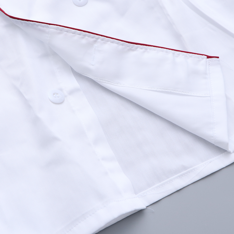 Uniforme de Chef de manga corta Unisex, camisa de servicio de Catering, paño blanco para restaurante, Hotel, panadería, cocina, tamaño