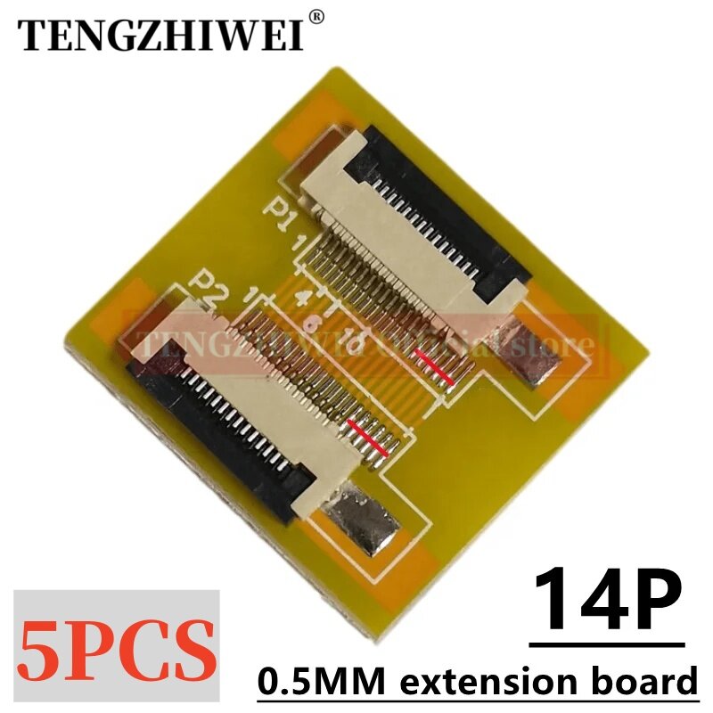 5 Stuks Ffc/Fpc Extensionboard 0.5Mm Tot 0.5Mm 14P Adapter Board
