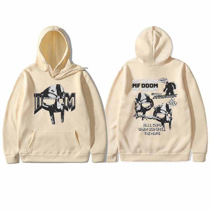 Худи Rapper Mf Doom Doomsday с графическим принтом для мужчин и женщин, пуловер в стиле хип-хоп, большие размеры, худи, мужская повседневная флисовая хлопковая толстовка