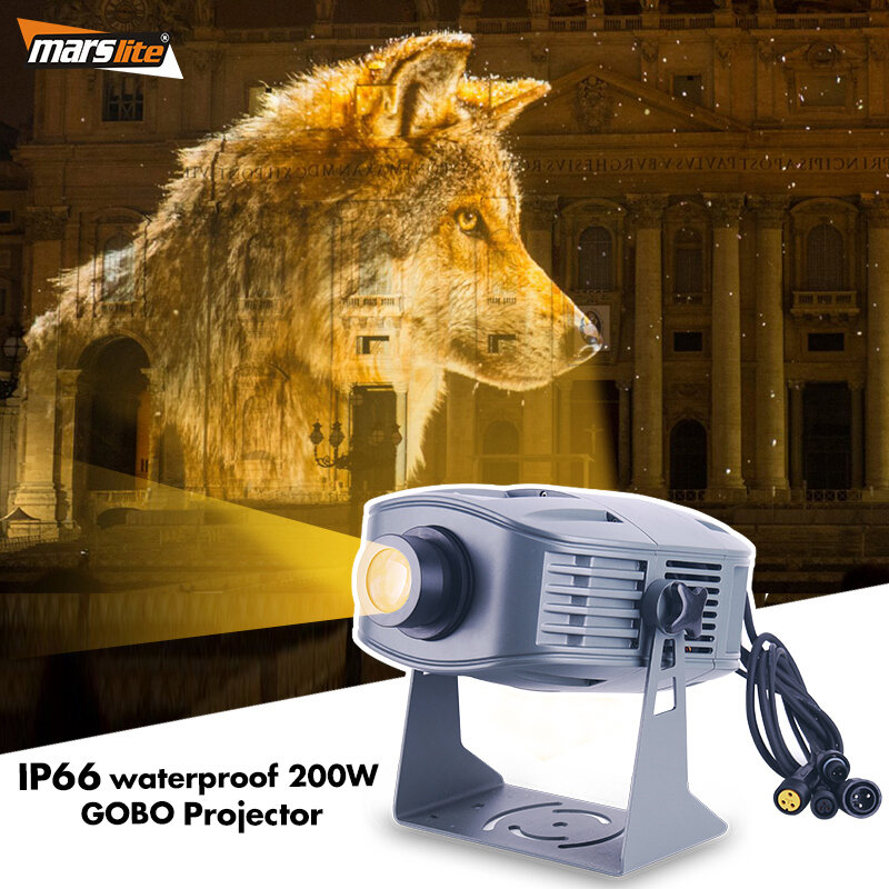 防水LEDゴボ画像ロゴプロジェクター,広告,IP66パターン,屋外,フェスティバル,adv,200w