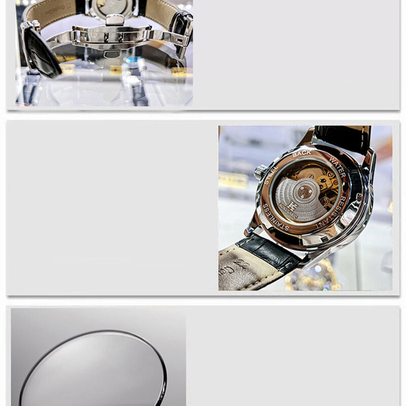 นาฬิกาผู้ชาย Tourbillon นาฬิกาข้อมืออัตโนมัติสำหรับผู้ชายนาฬิกาผู้ชายกันน้ำลายท้องฟ้าเต็มไปด้วยดวงดาวประดับเพชร AAA