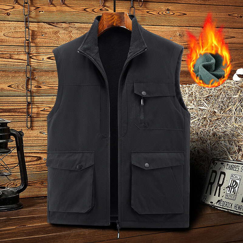 남성용 낚시 조끼 전술 조끼, 전문 히터, 남성 의류, 민소매 재킷, 온열 작업 겉옷, 남자 겨울 재킷