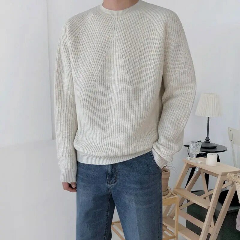 2023 Brand New Men's Solid Color Cashmere Sweater Knitted O-neck Men Sweaters Knit Pullovers for Male Knitwear Man Sweater A247