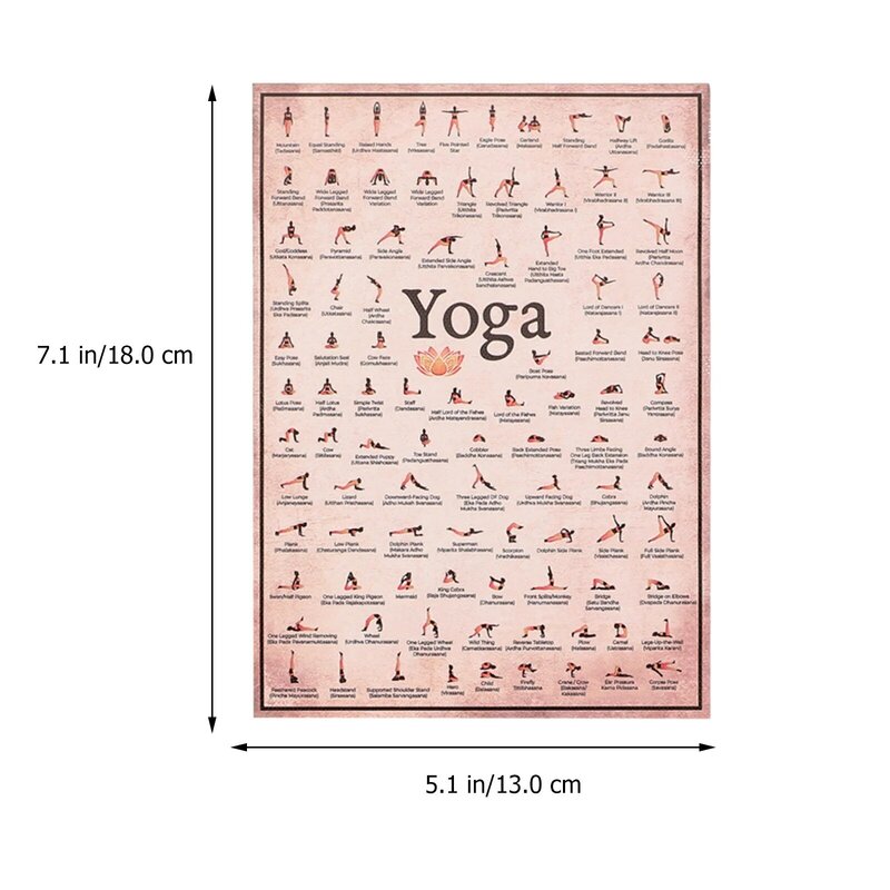 Affiche de Poses de Yoga de Resubdivision, Tableau Mural Vintage Artisanal de Bureau, Toile de Ménage, 6 Pièces