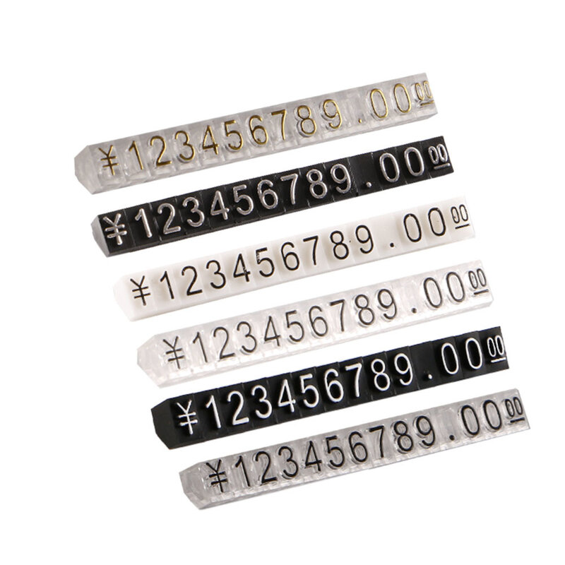 Małe regulowane etykiety z cenami Rmb jen dolar waluta bloki montażowe numer cyfra Cube zegarek biżuteria stojak wystawowy znak