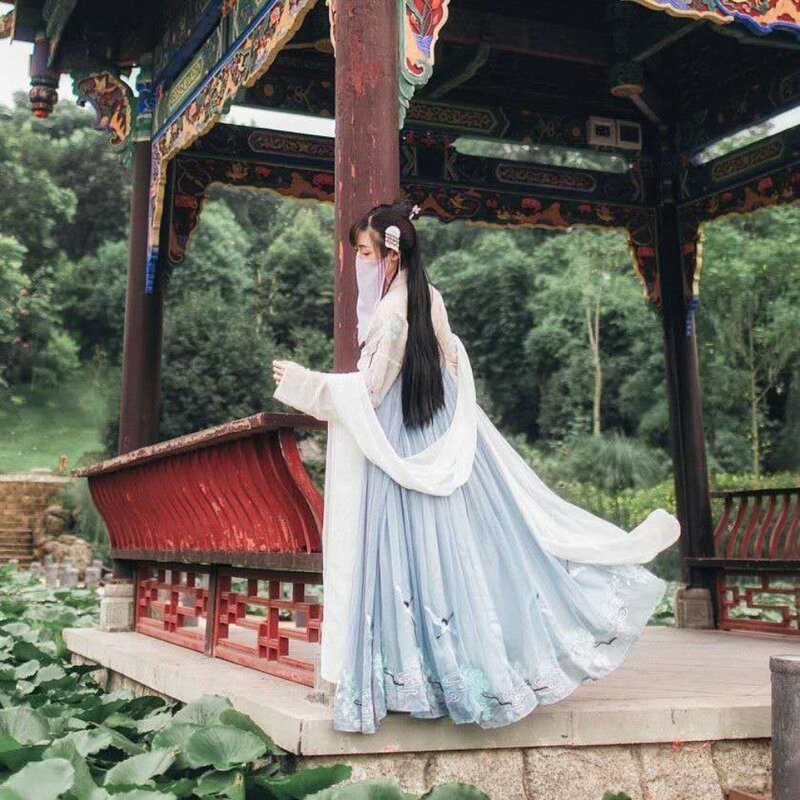 الملابس الصينية التقليدية النساء Hanfu فستان جنية سلالة هان القديمة الأميرة الكلاسيكية ملابس رقص مهرجان الزي