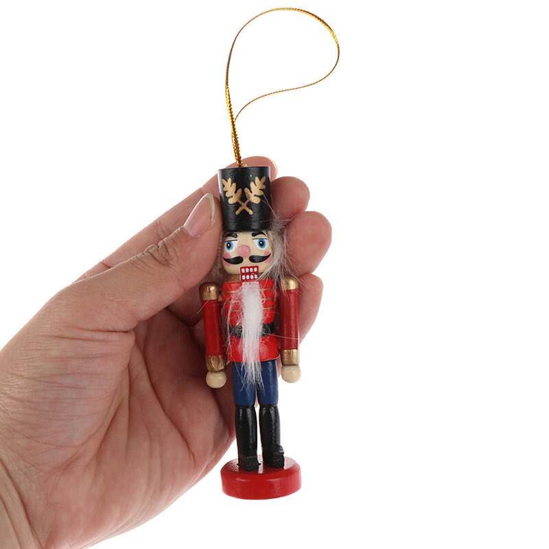 1 шт. деревянная кукла-гайкер для Рождественского украшения, подвесные украшения для рождественской елки, новогодней вечеринки, случайный цвет