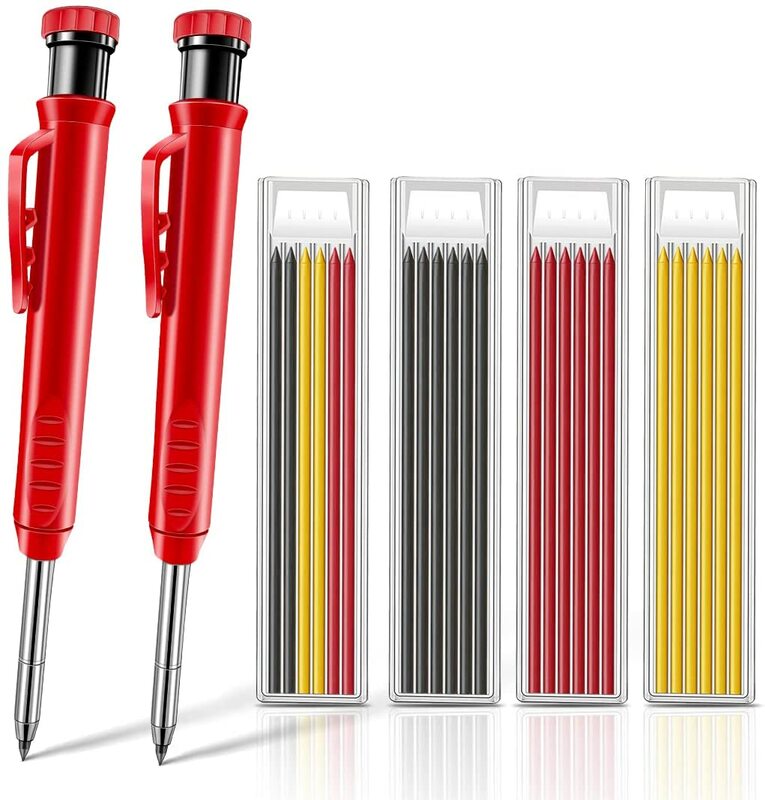 Solidny stolarz zestaw kredek narzędzia do obróbki drewna ołówek automatyczny 3 kolory napełnianie narzędzi budowlanych stolarstwo znakowanie Scriber
