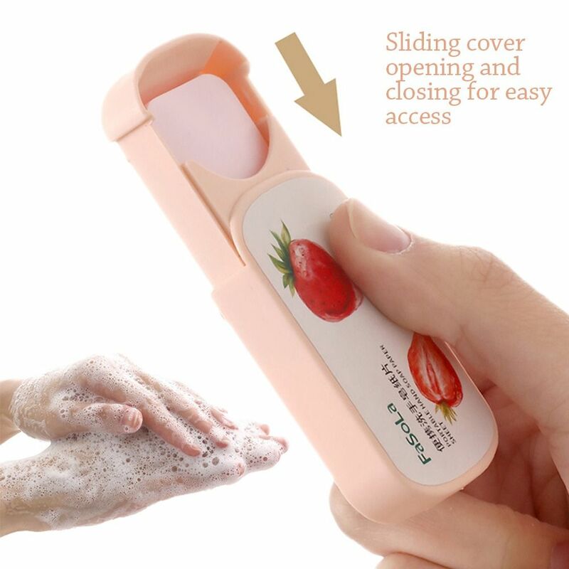 100 Slice Mini Strawberry Coconut Paper Soap Disposable Hand Washing Hand Care Cleaning Scented Soap Papers