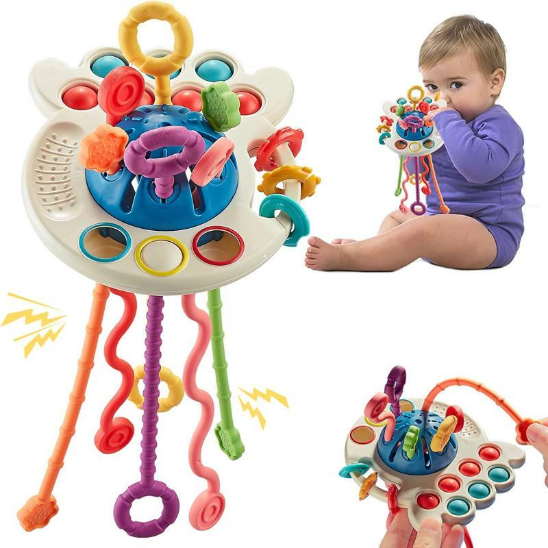 Montessori Sensory Development ของเล่นเด็ก1 2 3ปีดึง String Finger จับการฝึกอบรมของเล่นเพื่อการศึกษาสำหรับทารก Teething ของเล่น