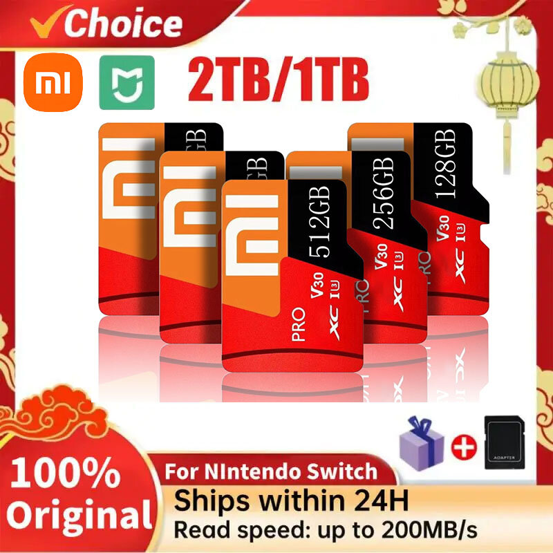 MIJIA-Cartão Micro TF SD, Alta Velocidade, Classe 10, Celular, Computador, Câmera, 1TB, 2TB, MIJIA