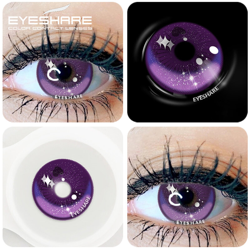 EYESHARE Cosplay Color Contact Lenses for Eyes 2pcs Blue Yellow Colored Contacts Anime Lenses Yearly Beauty Makeup Contact Lens