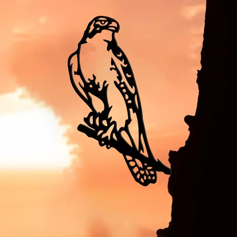 Металлический Сокол силуэт птицы пера деревенское уличное украшение для дома железная садовая декорация подарок на новоселье садовое оформление