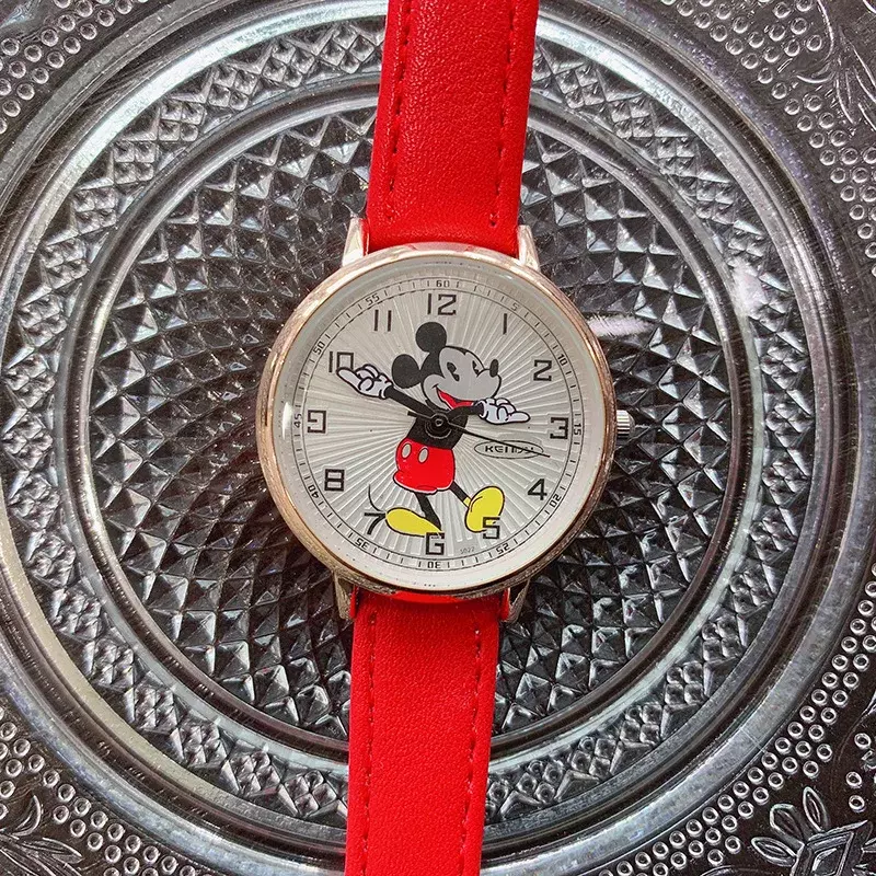 Luksusowe damskie zegarki moda śliczna kreskówka myszka miki zegarek kwarcowy dla kobiet dziewczyna zegarek na rękę sukienka damska zegarek kobieta prosty zegarek