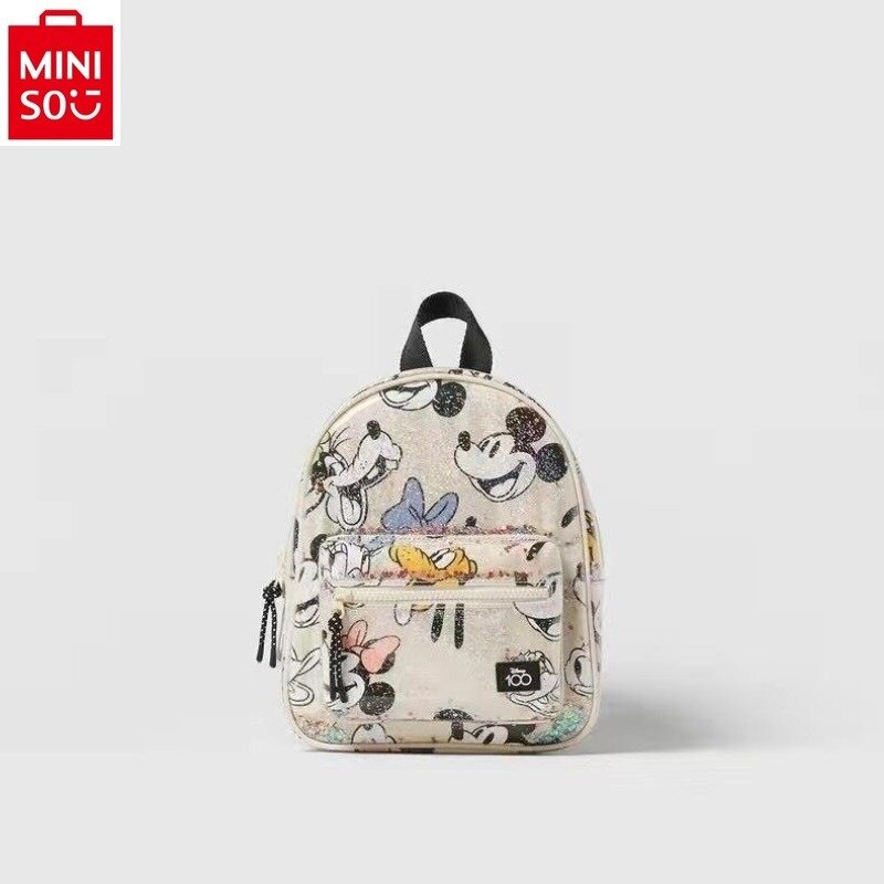 MINISO Disney Fashion Mickey Backpack Sweet High Quality Student Large Capacity Storage Children's Backpack