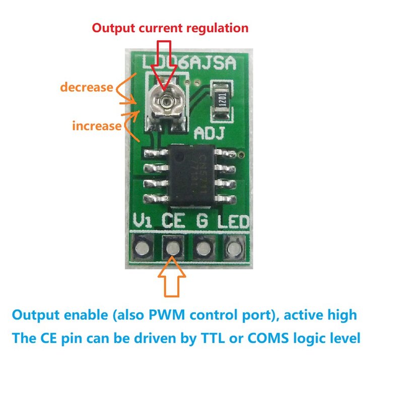 DC 3.3V 3.7V 5V LED Driver 30-1500MA modulo regolabile a corrente costante scheda di controllo PWM per USB 18650 li-ion