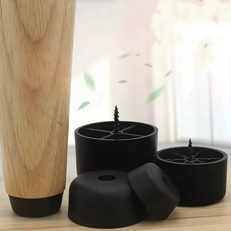 4pcs Round Plastic Chair Table Sofa Furniture Legs Anti-slip And Silent Heightening Floor Furnitures Protector Noise Elimination