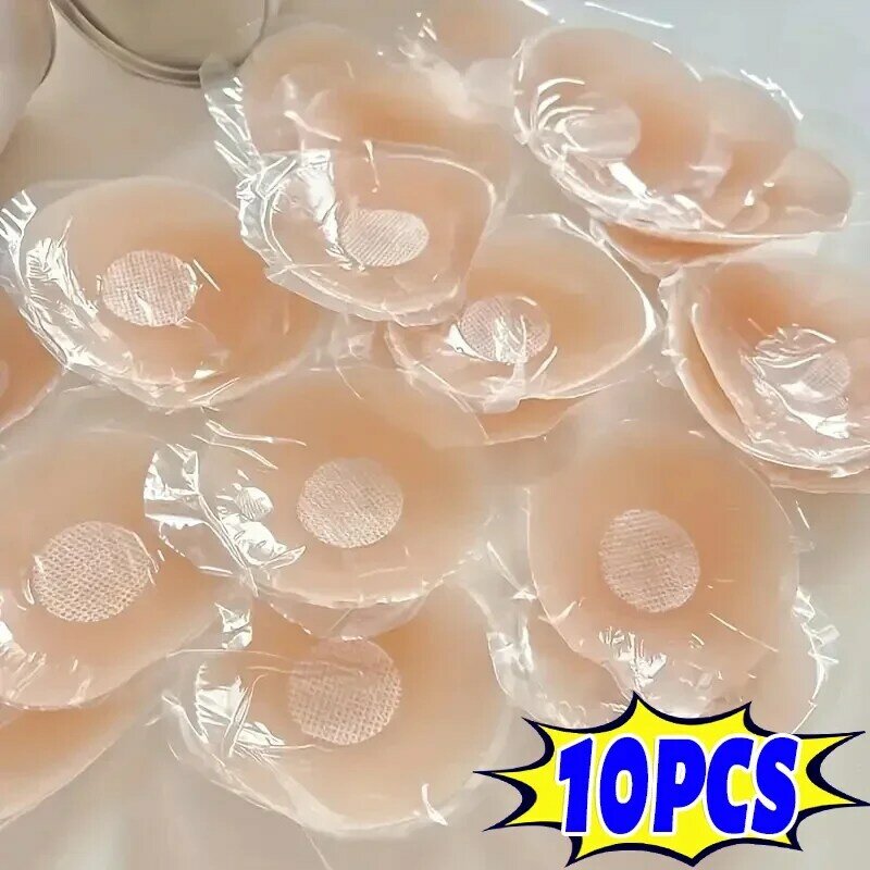 2-10 sztuk niewidzialna samoprzylepna pasta na piersi wielokrotnego użytku naklejka naklejki na piersi płatki bez ramiączek podnieś wkładek do biustonosza silikonowy płatek osłona na sutek