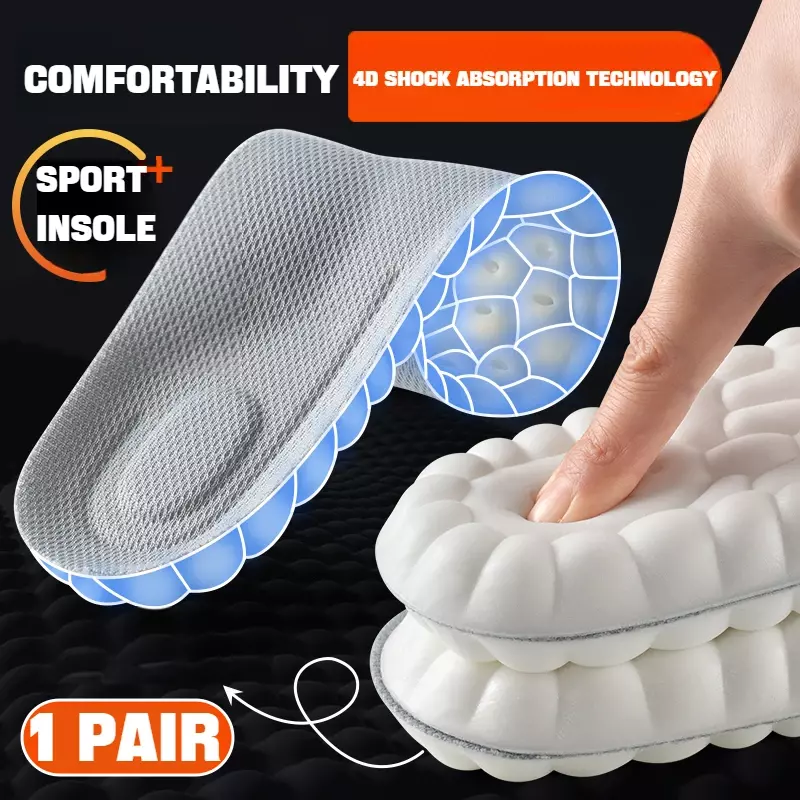 1Pair Plantar Fasciitis Relief Insole Shoes Insoles for Feet Arch Support Orthopedic Inserts Sports Shock Absorption Shoe Pads