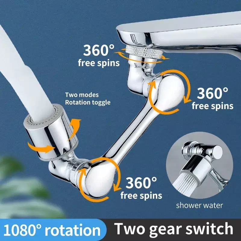 Nuovo 99% universale 1080 ° Rotary Extender rubinetto aeratore braccio robotico spruzzi di plastica per rubinetti lavabo da cucina Bubbler ugello
