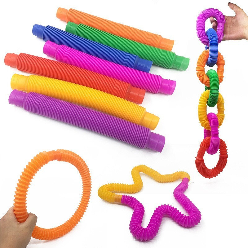 어린이용 텔레스코픽 튜브 감각 장난감, 스트레스 해소 장난감, 완화 교육, 스트레스 방지, 피제팅 장난감, 스퀴즈 장난감 선물