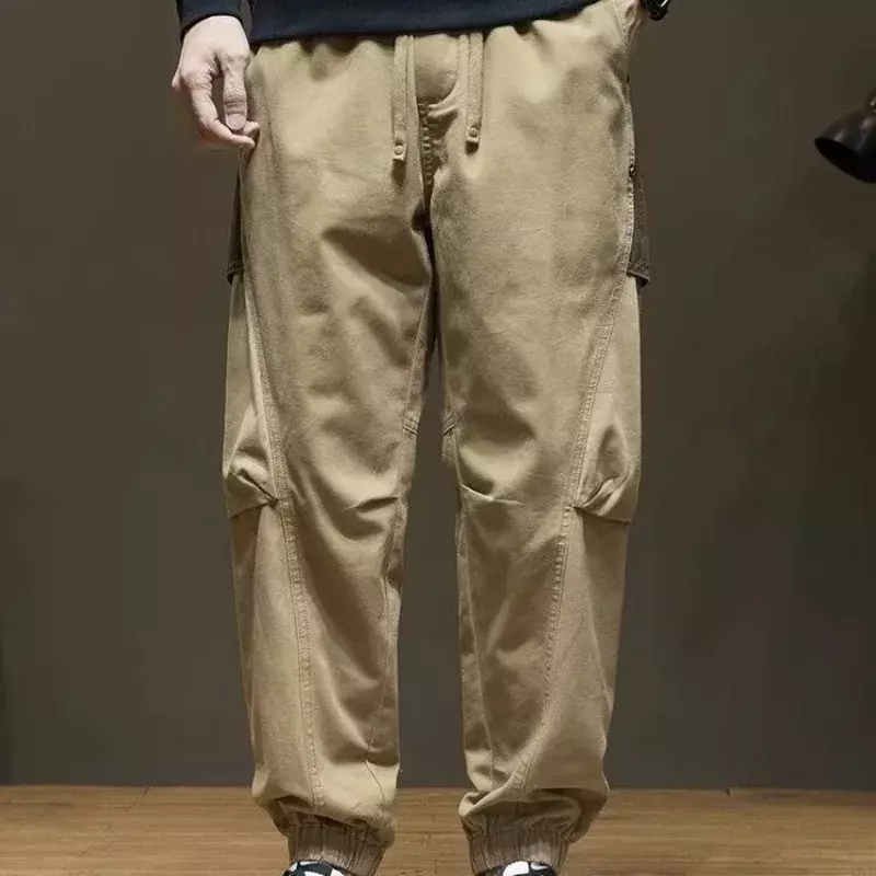 Stitching Color Overalls Men's Spring and Autumn 2024 Feet Casual Pants Loose Large Size Men's Riffraff Handsome Pants Trend