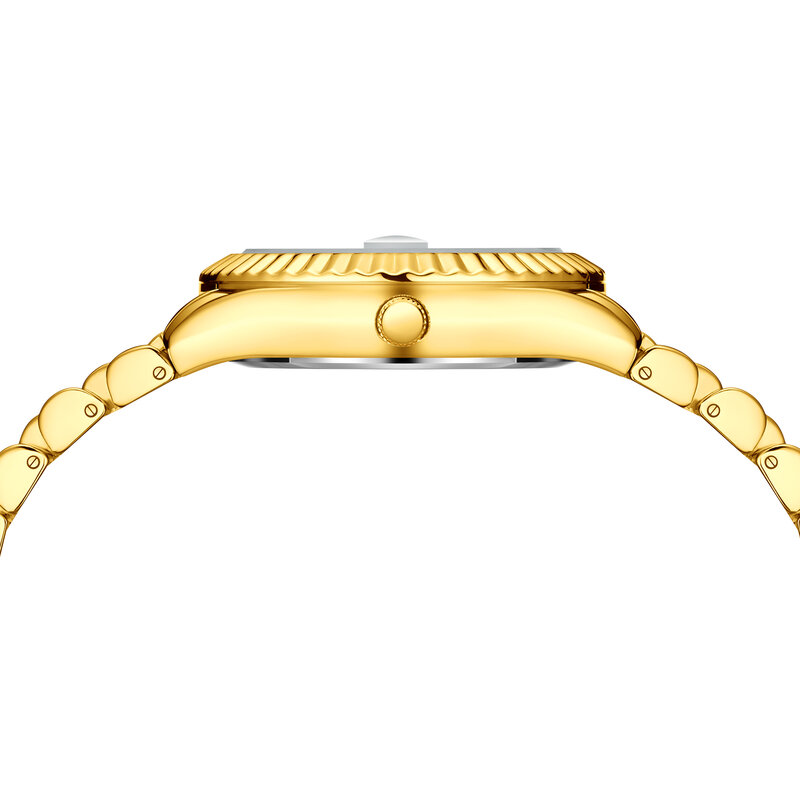 YaLaLuSi jam tangan pasangan mewah, jam tangan emas lapis vakum Ion hadiah Valentine 2024
