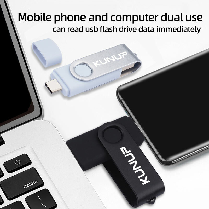 Type-c Two-in-One USB Flash Drive 16G 32G 64G 128G Computer Mobile Phone Dual-Use USB Flash Drive Rotating USB 3.0 Business