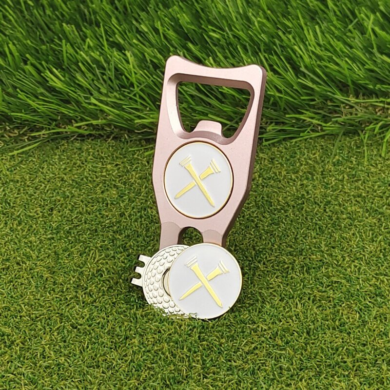 Groene Vork Groene Vorkstift Set Golfpet Clip Afneembare Golfbal Marker Hoed Clips Creatieve Metalen Golfbal Vork