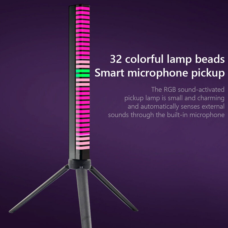 2024 nowa aktywowana głosem muzyka 3D RGB lampa samochodowa oświetlenie otoczenia kontrola dźwięku lampka rytmiczna