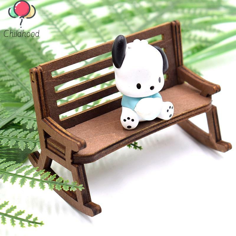 1:12 Mini Wooden Table Chair Dollhouse DIY Decoration Rocking Chair Dolls House Furniture Accessories For Kids Pretend Play Toy