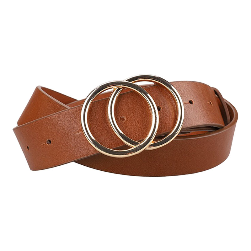 Cinturón de cuero PU para vestido, hebilla de Metal informal, decoración de cintura, 3,4 cm