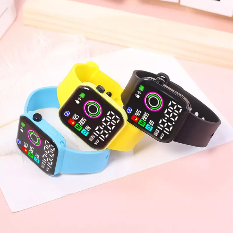 Relógio eletrônico esportivo infantil, relógio de pulso digital para meninos e meninas, pulseira LED, tela grande, estudante, Y1, moda infantil