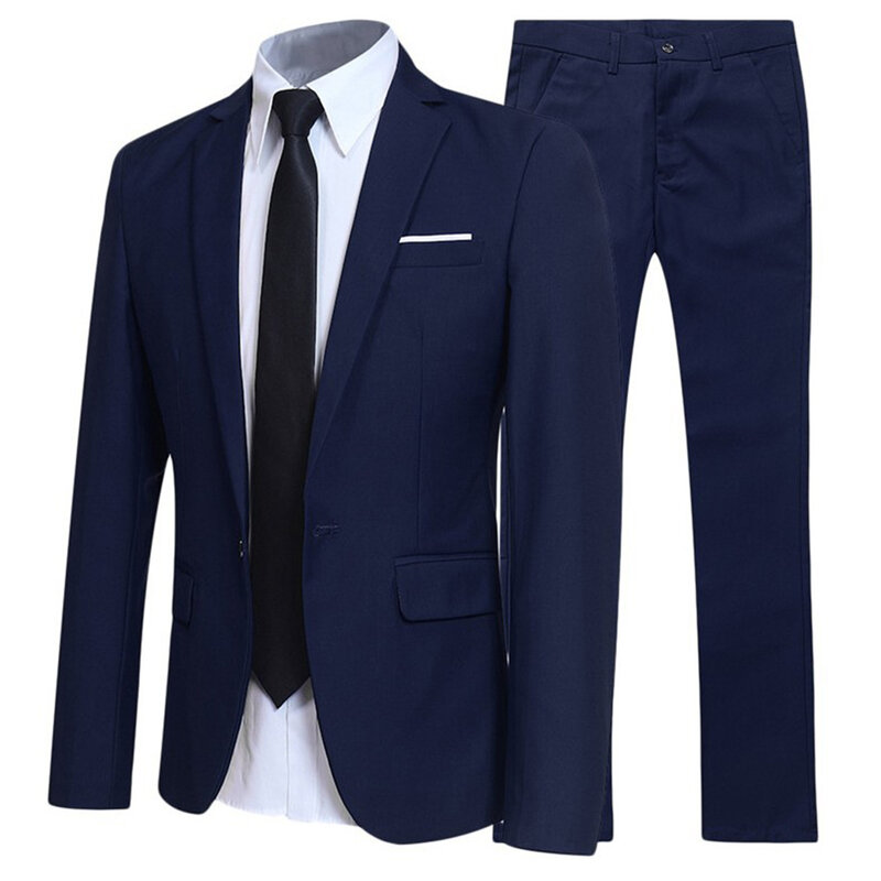 Conjunto de terno formal de 2 peças masculino, roupas boutique, vestido de negócios, noivo de casamento, casaco, blazers, calças, ternos, moda, novo