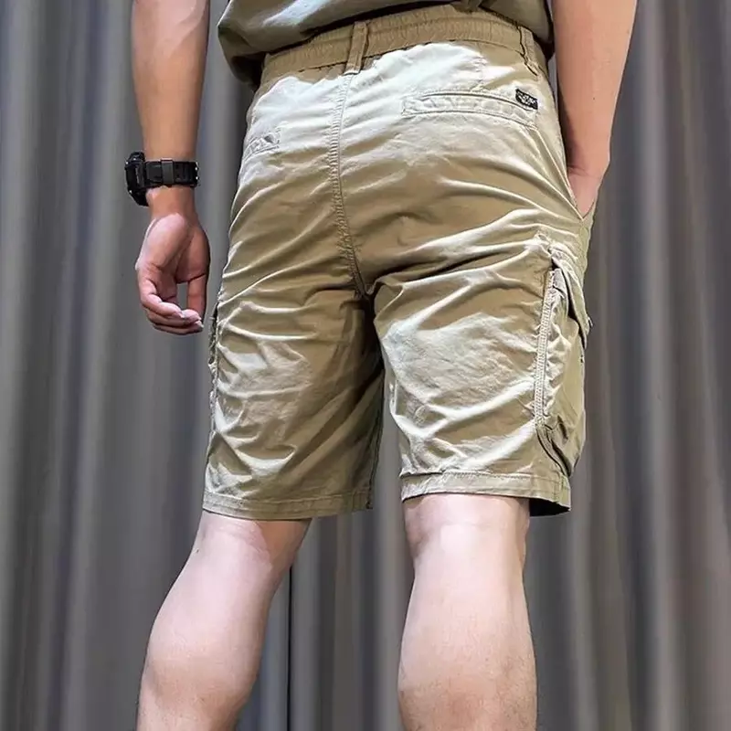 Men's Cargo Shorts Hiking with Zipper Male Short Pants Draw String Harajuku Loose Comfortable Elegant Homme Clothing Beautiful