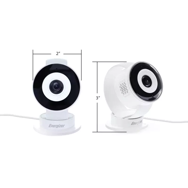 إنرجايزر-كاميرا أمان داخلية ذكية فاي ، wip كامل HD ، USB ، بطاقة مايكرو إس دي ، أبيض