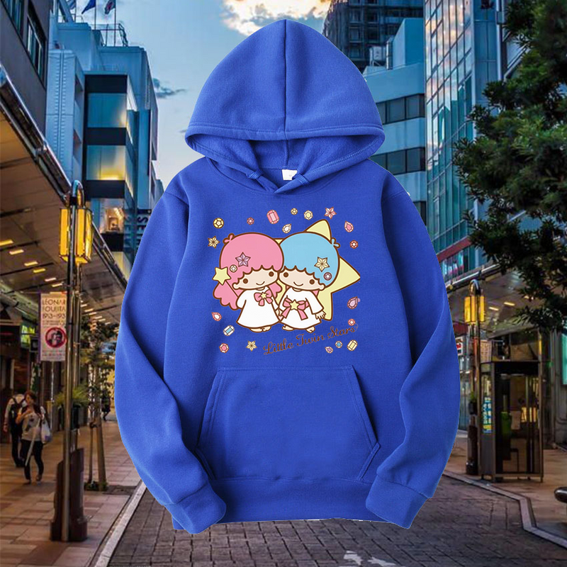 Hoodie Sanrio Little Twin Stars para homens e mulheres, moletom de manga comprida, casual street clothing, casaco para meninos e meninas, outono