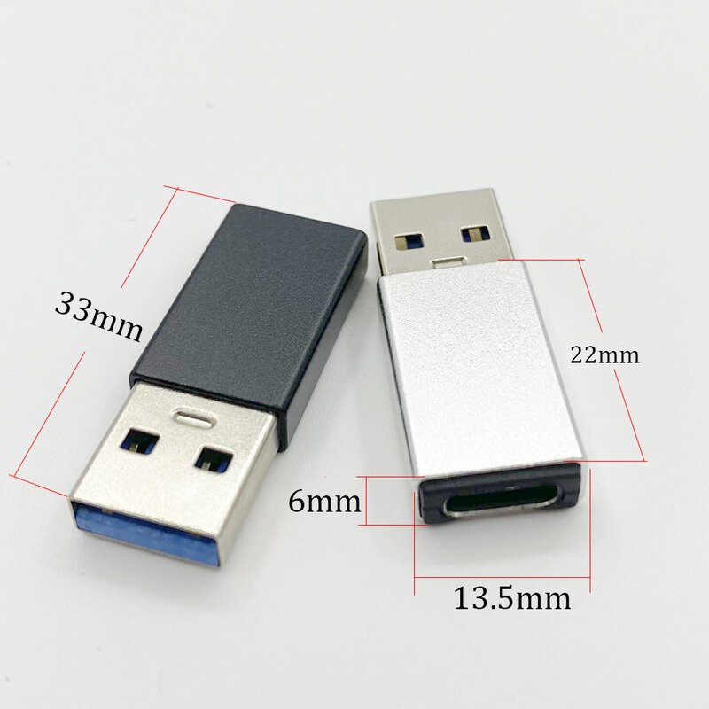 1/2/5Pcs Type C Female Jack To USB 3.0 Male Plug Charger Converter Connector Type-C Computer Data Transmission Conversion Heads