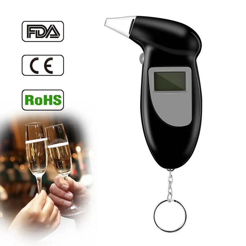 Digital Alcohol Breath Tester Analyzer Detector Professional Alcohol Tester Portable LCD Display High Accuracy