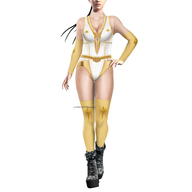Golden Robot Cosplay Costume Women Spandex Zentai Bodysuit Halloween Party Show Sexy Jumpsuit Festival Tight Outfit 2024