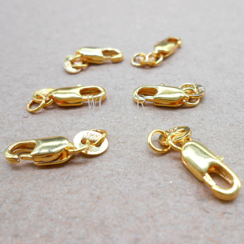 Застежки-лобстеры из чистого серебра 925 пробы с биркой 925 для ожерелья + открывающиеся кольца, 20 шт.