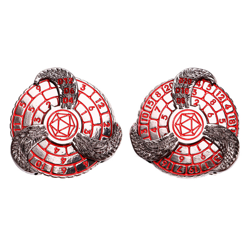 Dadi giroscopici con punta delle dita in metallo D e D per Dungeons and Dragons, dadi in metallo con Spinner DND, Dragon Compass 360 Spinning D & D Metal Dice